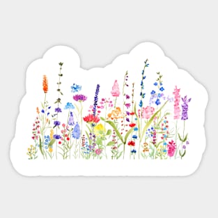 colorful wildflower watercolor Sticker